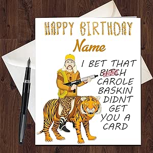 Amazon.com : Joe Exotic Funny Birthday Card Tiger King for ...