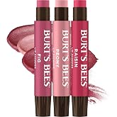 Burt's Bees Lip Shimmer Nude Collection, Tinted Lip Balm, 0.09 oz., 3 Tubes | Moisturizing for All Day Hydration, Natural Glowy Pigmented Finish, Buildable Color, 3 Warm Shades