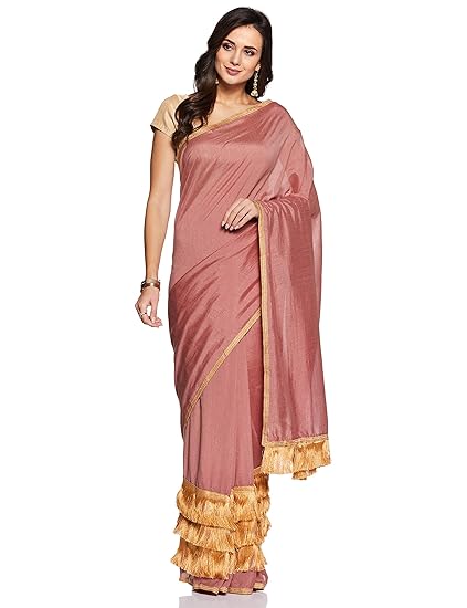 Womanista crepe with blouse piece Saree