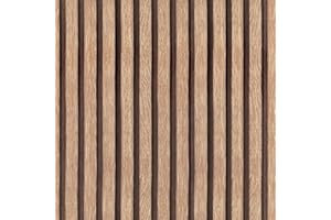 Yun-aeon Natural Wood Peel and Stick Wallpaper Wood Slats - 17.3"x 120" Tan Self-Adhesive Waterproof Vinyl Removable Wall Paper for Wall Decor Bedroom
