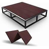 Noble Realm 10mm Bunkie Board (60&rdquo;x76&rdquo;Queen Size) Brown, Heavy Duty Wood| Low Profile Bed Support Board, Breathable, Noise Minimizing, Moisture Resistant|Fodable Box Spring Fully Assembled