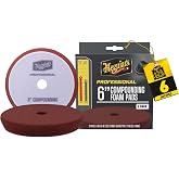 Meguiar's Professional 6" Compound Foam Pad, 2 Pack | Pro Foam Pad for Compounding, use with Compounds to Remove Heavy Defects &amp; Sanding Marks - Rotary, DA &amp; Drill Friendly