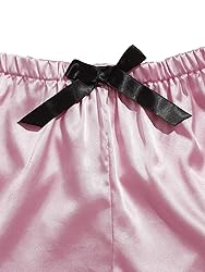 WDIRARA Women's Sleepwear Satin Short Sleeve Shirt