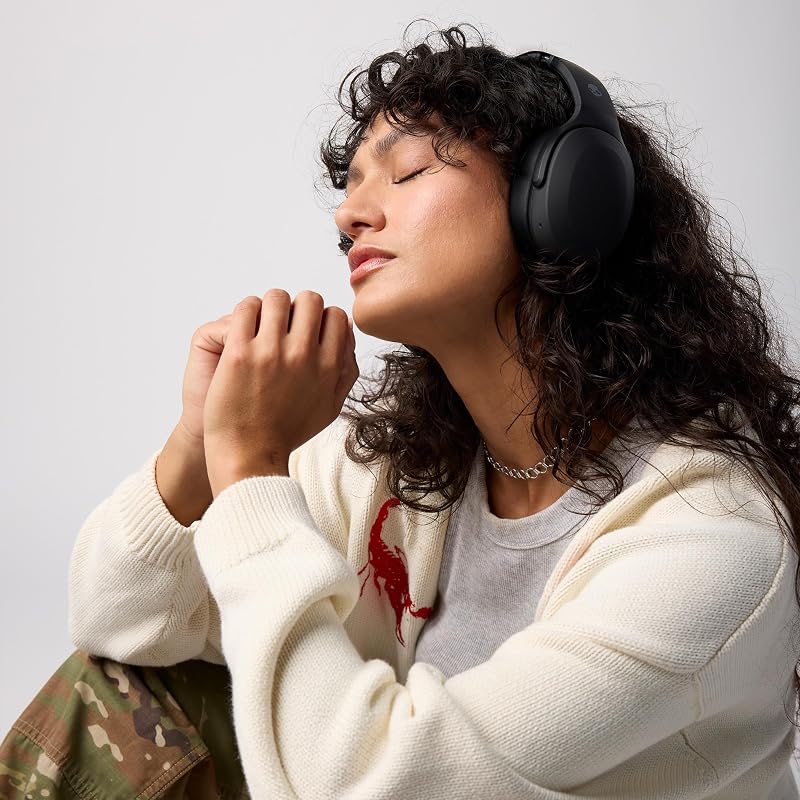 Crusher Evo Cuffie Wireless Over-Ear con Bluetooth, Bassi Multisensoriali, Cancellazione Attiva del Rumore, 40 Ore di Autonomia - Nero