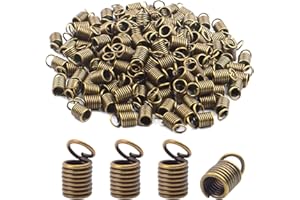 BronaGrand 150pcs Antiqued Brass Bronze Crimp Fasteners Leather Cord Ends Caps Necklace Clasp Jewelry Parts 10x5mm