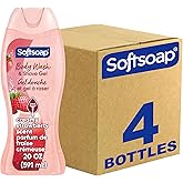 Softsoap Moisturizing Body Wash and Shave Gel, Creamy Strawberry Scent, 20 fl oz Bottle (Pack of 4)