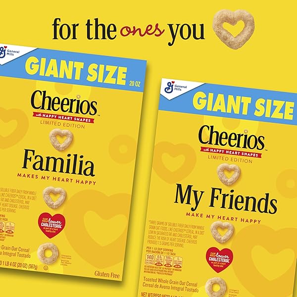 CHEERIOS, HEART HEALTHY GLUTEN FREE BREAKFAST CEREAL, GIANT SIZE, 20 OZ