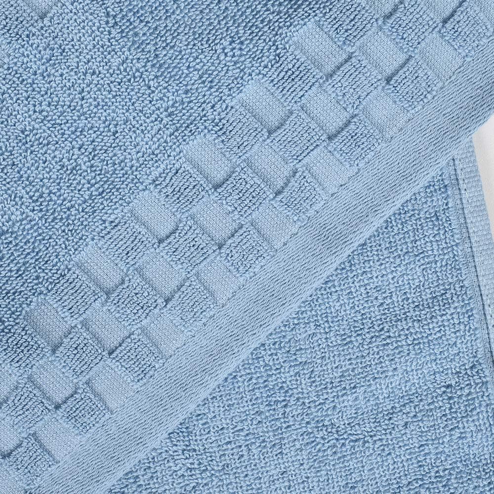 DIAOJIA Bath Towels Blue, 100% Cotton Towels, 6 Piece Towels Set, Absorbent, Soft and Fluffy, Including 2 Bath Towel 27”x 55”, 2 Hand Towel 13”x 29” and 2 Wash Cloth 13”x 13”(Blue): Kitchen & Dining