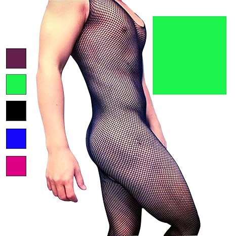 HIMEALAVO Fischnetz-Körper der sexy Männer Strümpfe Open-Gabelung Herren Strumpfhose