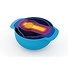 Joseph Joseph 40033 Nest 7 Nesting Bowls Set with Mixing Bowls Measuring Cups, 7-Piece, Multicolored