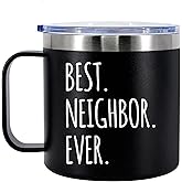 Best Neighbor Ever Insulated Coffee Mug 14oz With Handle And Lid Farewell Moving Away Goodbye Welcome Home Housewarming Appreciation 304 Stainless Steel Vacuum Insulated Tumbler Camping Travel Cup