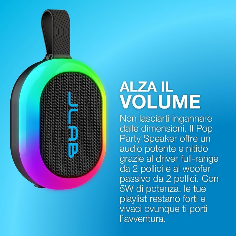 Pop Party Cassa Bluetooth Ultra-Portatile - 8+ ore, Mora