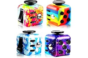 Noanbemk 4pcs Pack Stress Cube，Fidget Magic Cube Stress and Anxiety Relief Toys, Fidget Toy Cubes Relaxing Hand-Held for Adults, Killing Time Cool Fidget Block for ADD/ADHD/OCD
