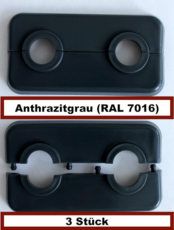3 STÜCK Doppel-Rosette für Heizungsrohre, Abdeckung für Heizungsrohre, Heizung, 15mm, 16mm, 18mm, 21,3mm Polypropylen in Sond