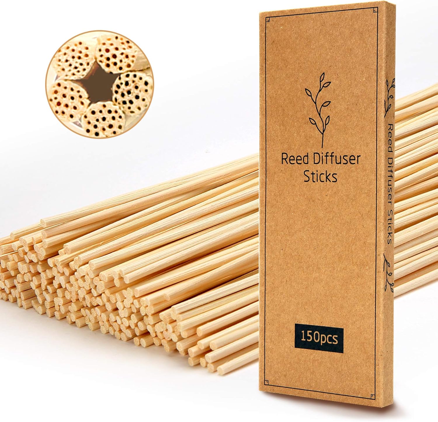 150PCS Reed Diffuser Sticks,25cm Natural Rattan Wood Sticks,Diffuser