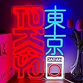 JOSEBRU Tokyo Neon Sign Dimmable Vibrant Japanese Kanji Art for Room Decor LED Neon Light Up Hanging Sign for Bar Pub Party Bedroom Home Decor 11.81"x16.14"