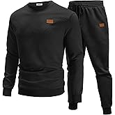 COOFANDY Mens Tracksuit 2 Piece Set Crewneck Sweatsuits Jogging Suit Sets Long Sleeve Jacquard Pullover Shirt Outfits