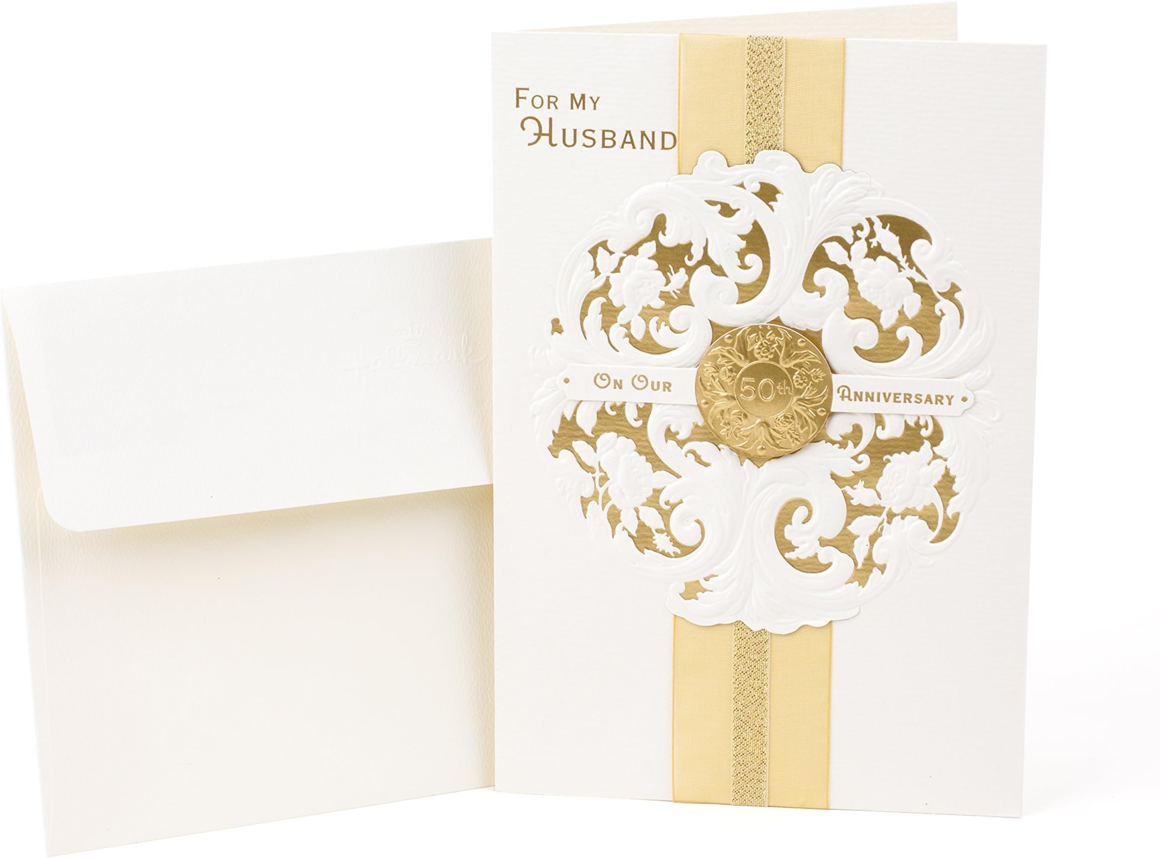 Hallmark Mahogany 50th Anniversary Card to Husband (Gold Badge)