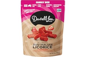 Darrell Lea Australian Licorice Big Bag, Strawberry Flavor, Soft & Chewy Delicious Candy, 20 Ounce Bag (Pack of 1)