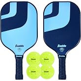 Franklin Sports Dagger Fiberglass Pickleball Paddle + Ball - 2 Player Set | Court Ready Starter Kit, USAPA Approved, Tournament Grade, Polypropylene Core, Everyday Rally Play, Kids + Adults