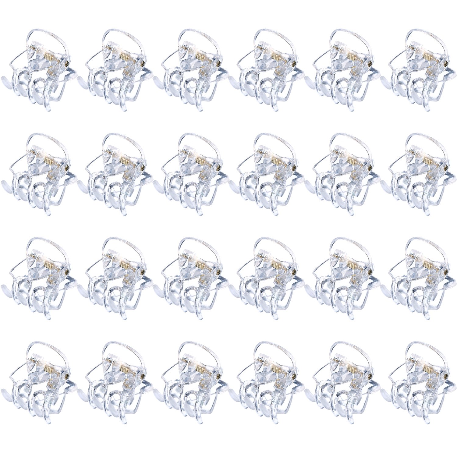 Mini Hair Clips Plastic Hair Claws Pins Clamps for Girls and Women (Clear)