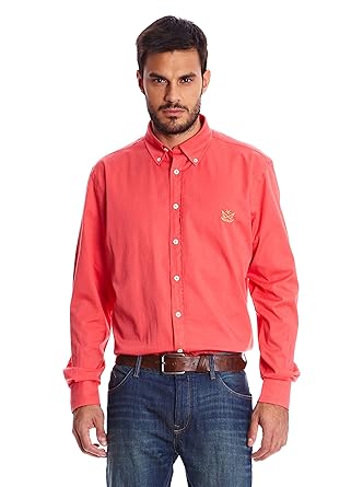 camisa coral hombre