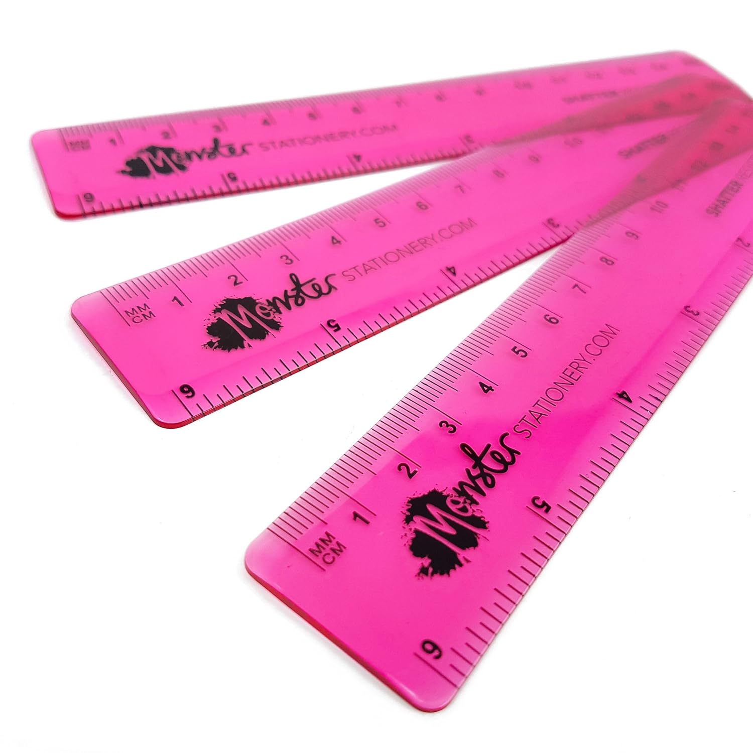 Monster Stationery 6 Inch / 15cm Transparent Coloured Rulers