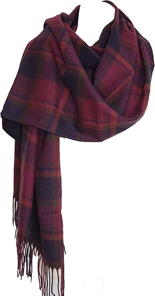 lang Unisex Schal gro/&szlig; Violett-Marineblau Pashmina Karomuster