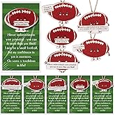 Thyle 30 Set Football Ornaments Wooden Football Hanging Ornament Cute Smile Sports Double Printing Decoration Sports Gift for Team Student Holiday Sport Party Favor, 5style