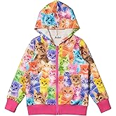 Girls Zip Up Hoodie Jacket Unicorn/Cat Sweatshirt with Pockets