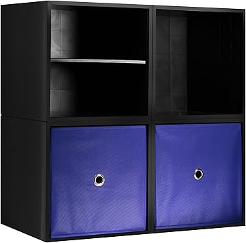 Amazon Com Icube 4 Cube Organizer With Drawers And Shelf Black