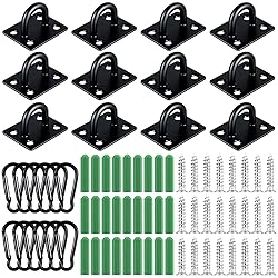 12 Sets Stainless Steel Ceiling Hooks Pad Eye Snap