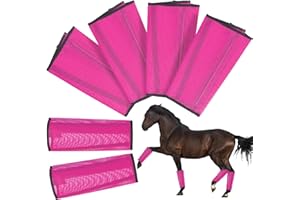 JOUXKOT Horse Mesh Fly Boots, Breathable Mesh Horse Boots Protective Horse Leg Covers for Horse Legs to Prevent Mosquito Bites, Shoo Fly Leggings for Horses