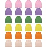 Toulite 24 Pcs Kids Winter Beanies Warm Cold Weather Hats Knitted Beanie Cap Solid Color for Boy Girl Children School Outdoor