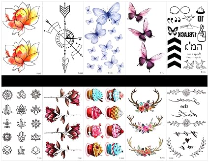Interookie 10pcs Faux Autocollants De Tatouage Tatouages