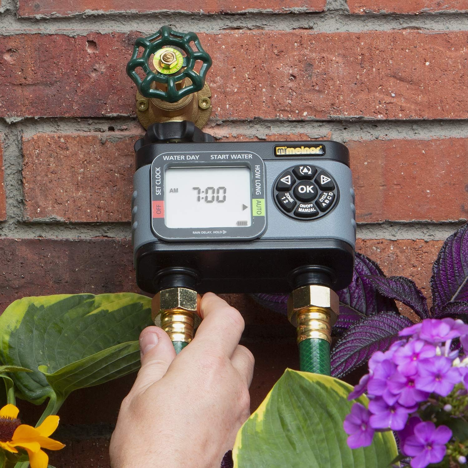 Melnor 65076-AMZ HydroLogic 2-Zone Digital Water Timer with 3 washers Set,  Bundle : Garden & Outdoor