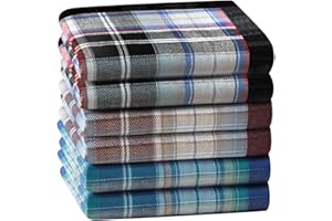 HOULIFE Handkerchiefs for Men, Soft Cotton Mens Handkerchief with Elegant Pattern Hankies for Men in Assorted Colors