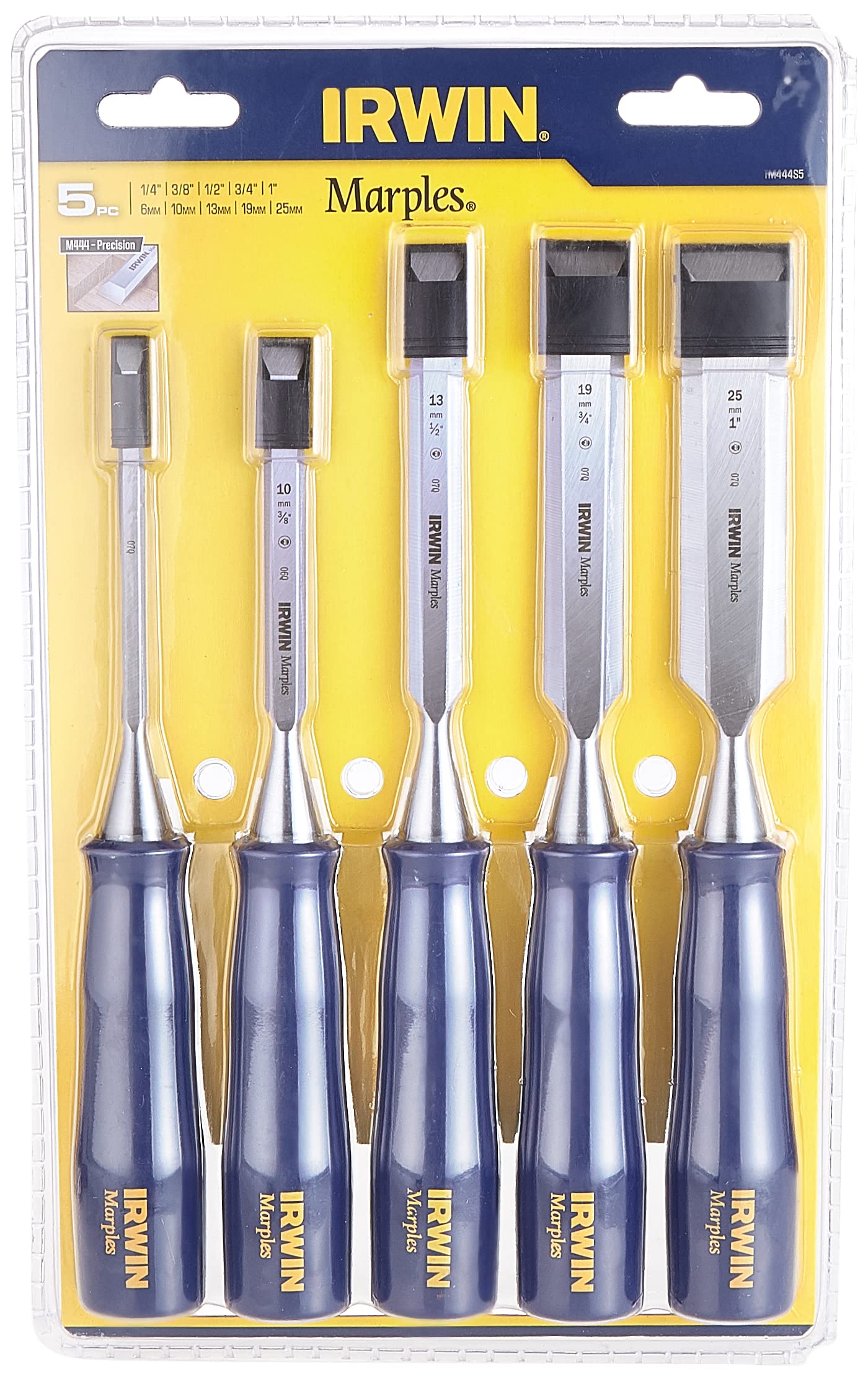 Irwin Marples M444 Blue Chip Bevel Edge Chisel - Set of 5, M444/S5