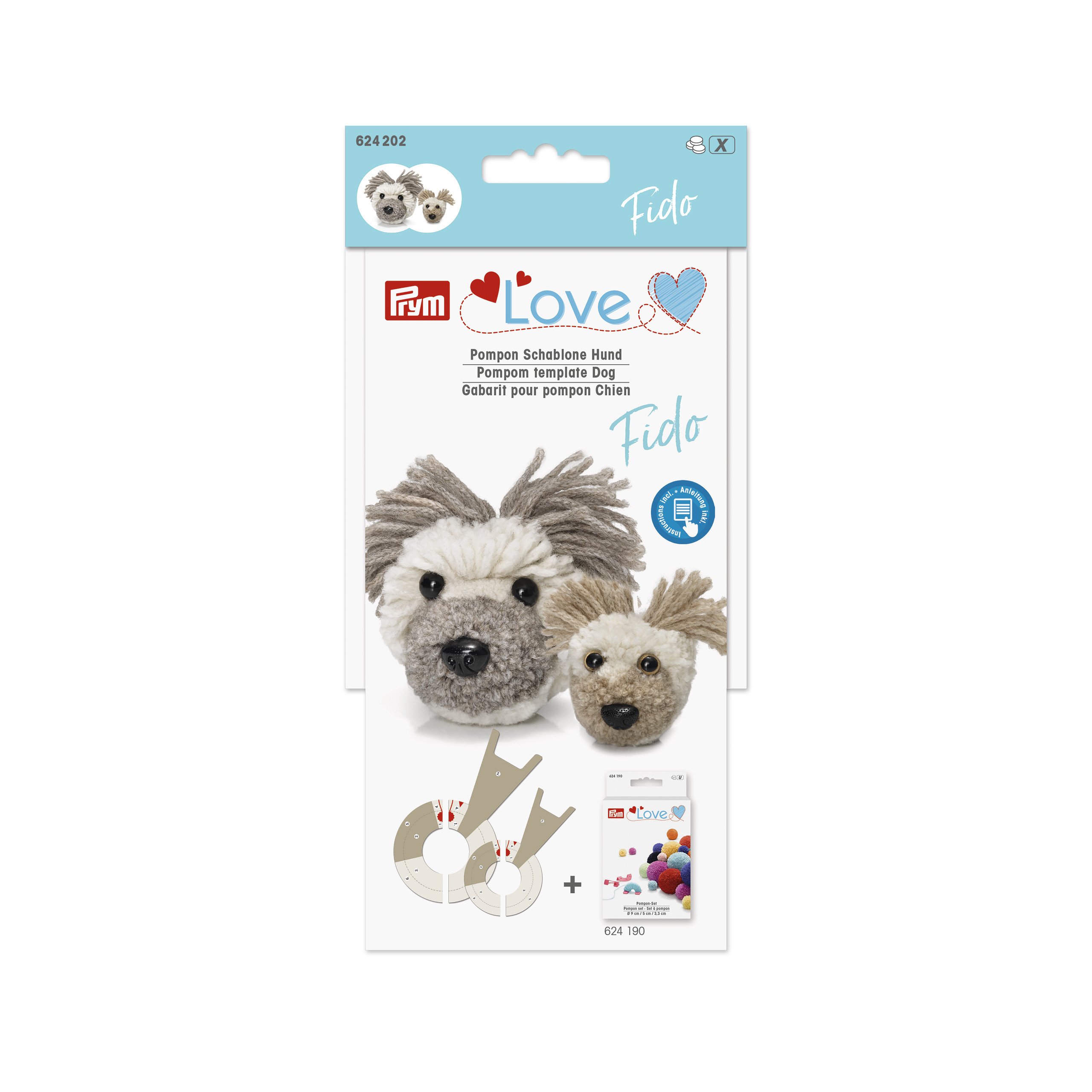 Prym Pompom Template, White, Grey, 5 x 5 x 3 cm