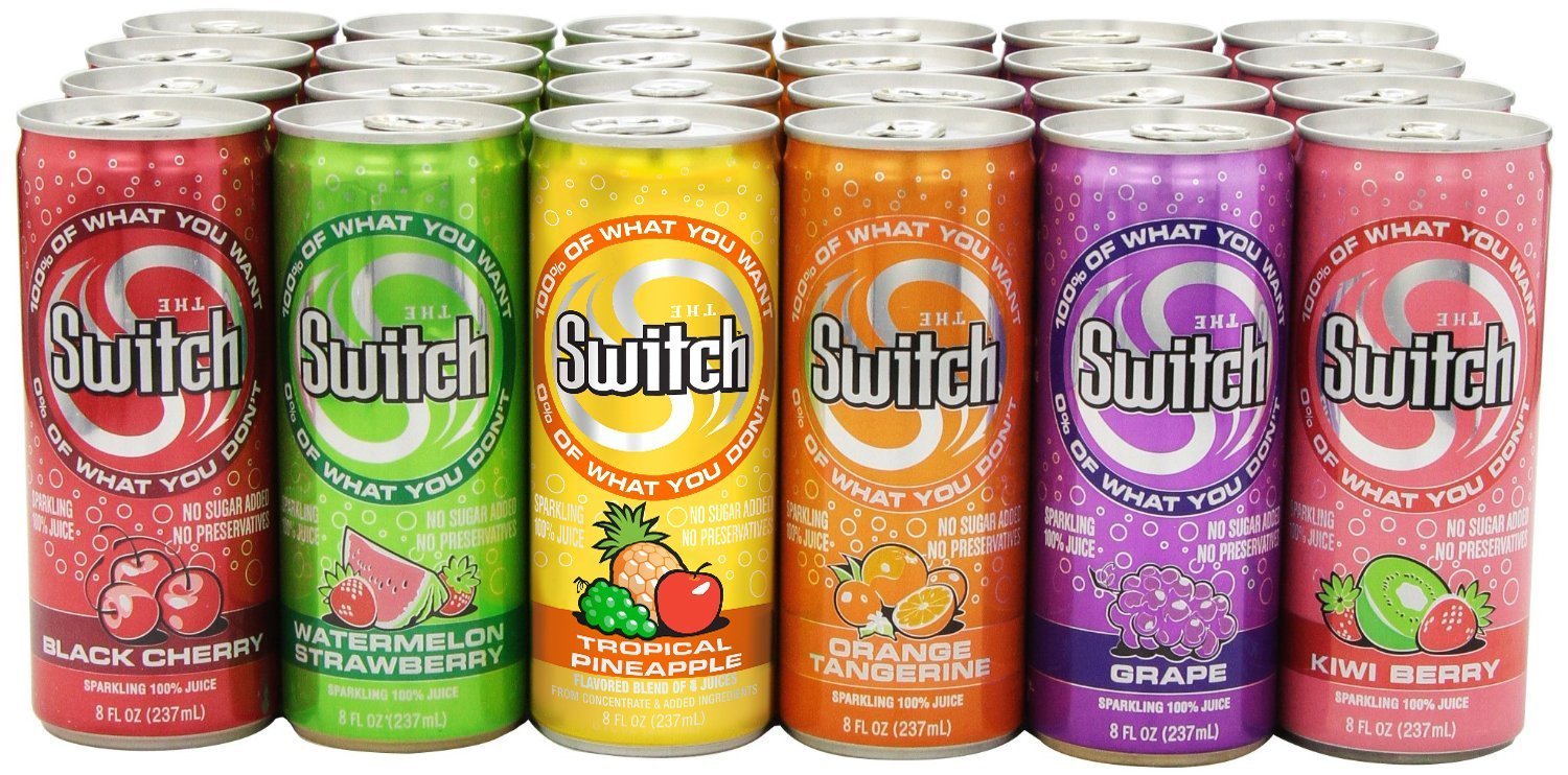 The Switch Sparkling Juice, Variety Pack, 8 Fl. Oz Cans (Pack of 24