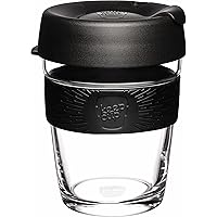 KeepCup Reusable Tempered Glass Coffee Cup | Travel Mug with Spill Proof Lid, Non-Slip Silicone Band, Lightweight, BPA Free |
