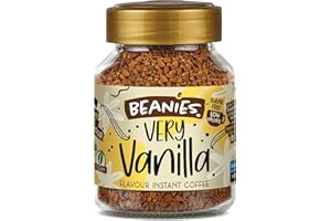 BEANIES THE FLAVOUR CO Beanies Flavour Instant Coffee -Very Vanilla Instant Flavored Coffee - Bold & Adventurous Full-On Flavor - An Indulgent Sugar Free Taste Explosion - Low Calorie - Vegan & Gluten Free - Wheat & Dairy Free, 50g jar