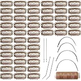 MUIIGOOD 50Pcs 32mm Hairpieces Snap Clips U Shape Wig Clips for Hair Extensions Making Wig Accessories Set Tools (Light Brown)