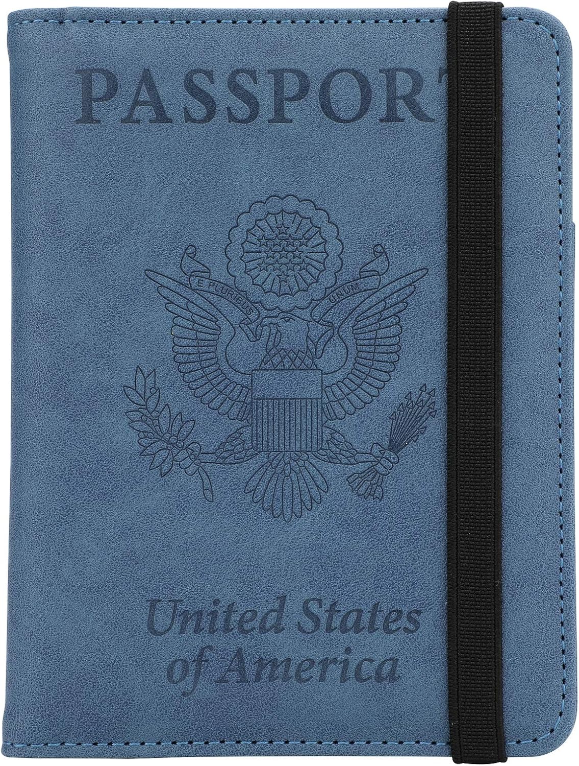  | GDTK RFID Blocking Leather Passport Holder Cover Case Travel Wallet Elastic Strap (A-Dark Blue) | Passport Wallets