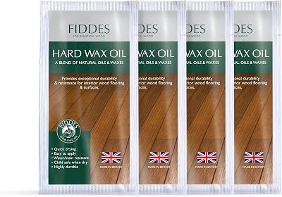 Fiddes Hard Wax Oil 5ml Satin Finish Walnut Wood Flooring Worktop Protection
