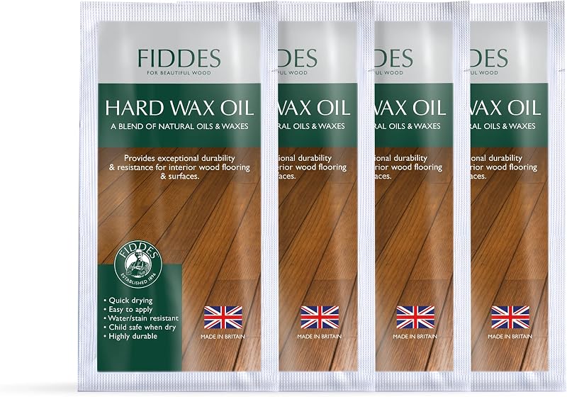 Fiddes Hard Wax Oil 5ml Satin Finish Walnut Wood Flooring Worktop Protection