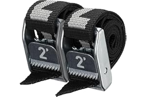 NRS 1" Heavy Duty Tie Down Strap – 2 Pack | Cargo Roof Rack Strap for Vehicle, Trailer, Kayak, Moving | 500 lbs. Working Load | 1,500 lbs Breaking Strength