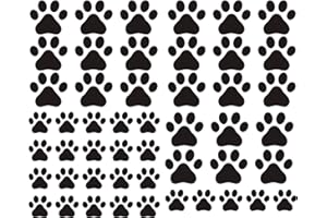 JURUOXIN 49 Pieces/Set Dog Paws Wall Decals Vinyl Pawprints Sticker Animal Footprint Wall Art Decoration for Kids Boy Girl Ba