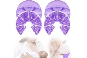 CONBELLA Hot Cold Gel Bead Breast Therapy Pack,Breast Ice Packs for Breastfeeding,Relief for Breastfeeding,Nursing Pain, Mastitis,Engorgement,Plugged Ducts, Boost Milk Let-Down & Production (#42 Purple)