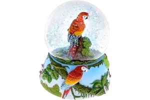 CoTa Global Parrot Snow Globe - Sparkly Water Globe Figurine with Sparkling Glitter, Collectible Novelty Ornament for Home Decor, for Birthdays, Christmas, and Valentine's Day - 65mm